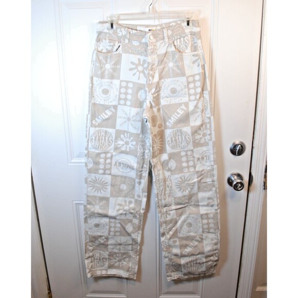 H&M Smiley Jeans Womens Size 4 Wide Leg Straight 29X32 Casual Denim - Picture 2 of 6